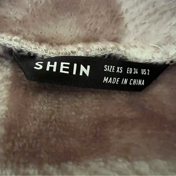 Teddy Bear Jacket Buffalo Plaid With Faux Flap Pocket Teddy Tan and White - Picture 6 of 9